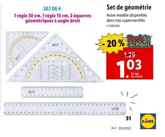 Lidl Set de géométrie offre