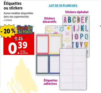 Étiquettes ou stickers