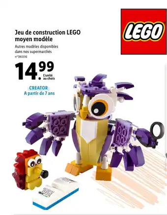 Lidl LEGO jeu de construction LEGO moyen modèle offre