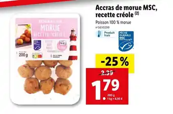 Lidl Accras de morue MSC, recette créole offre