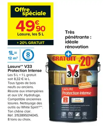 Castorama Lasure V33 Protection Intense offre