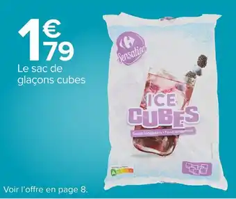 Carrefour Le sac de glaçons cubes offre