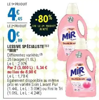 E.Leclerc Lessive Spécialiste Mir offre