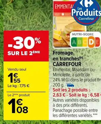 Carrefour Market Carrefour Fromage En Tranches offre