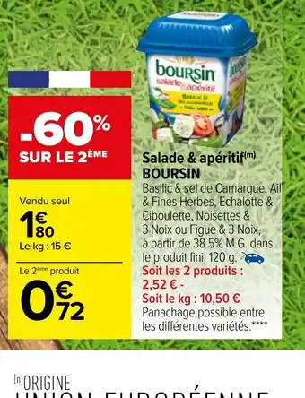 Carrefour Market Boursin Salade & Apéritif offre