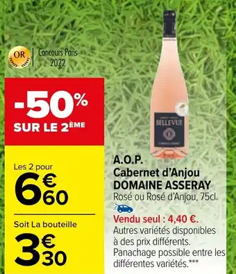 Carrefour Market A,O.P Cabernet d'Anjou Domaine Asseray offre
