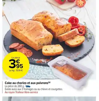Carrefour Market Cake Au Chorizo Et Aux Poivrons offre