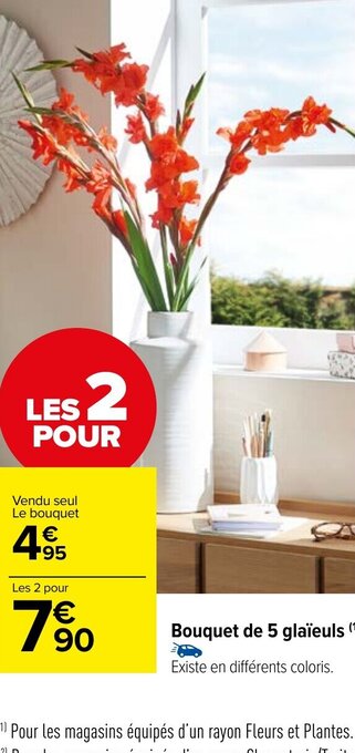 Carrefour Market Bouquet de 5 Glaïeuls offre