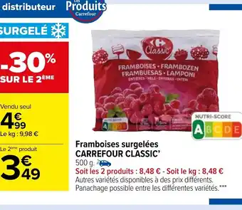 Carrefour Market Carrefour Classic Framboises Surgelées offre