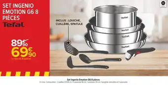 Carrefour Tefal set ingenio emotion g6 8 pièces offre