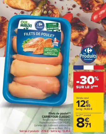 Carrefour Carrefour classic' filets de poulet offre