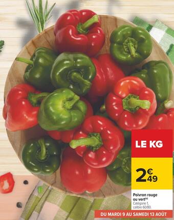 Carrefour Poivron rouge ou vert offre