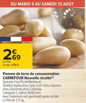 Carrefour Carrefour pomme de terre de consommation nouvelle récolte offre