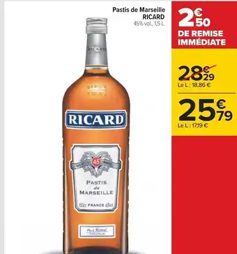 Carrefour Ricard pastis de marseille offre