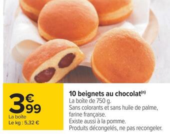 Carrefour 10 beignets au chocolat offre