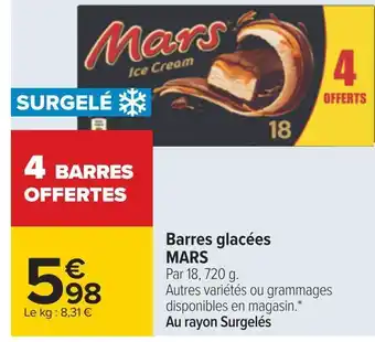 Carrefour Mars barres glacées offre