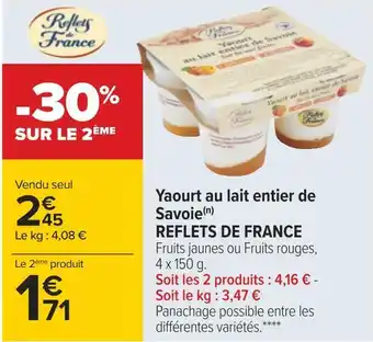 Carrefour Reflets de france yaourt au lait entier de savoie offre
