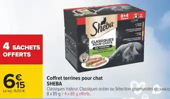 Carrefour Sheba coffret terrines pour chat offre