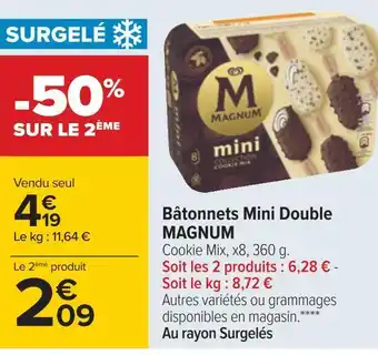 Carrefour Miko bâtonnets mini double offre