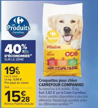 Carrefour Carrefour companino croquettes pour chien offre