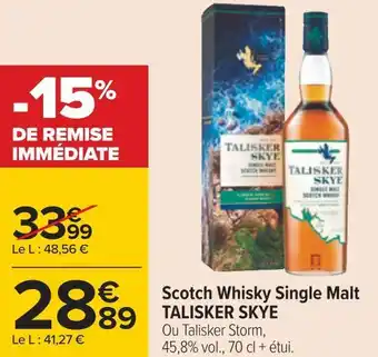 Carrefour Talisker skye scotch whisky single malt offre
