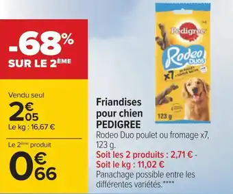 Carrefour Pedigree friandises pour chien offre