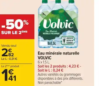 Carrefour Volvic eau minérale naturelle offre