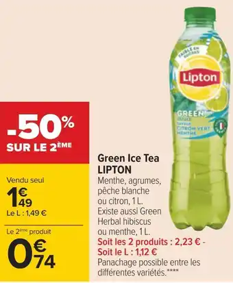 Carrefour Lipton green ice tea offre