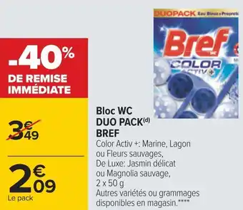 Carrefour Bref bloc wc duo pack offre