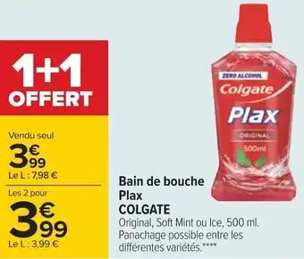 Carrefour Colgate bain de bouche plax offre
