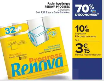 Carrefour Renova progress papier hygiénique offre