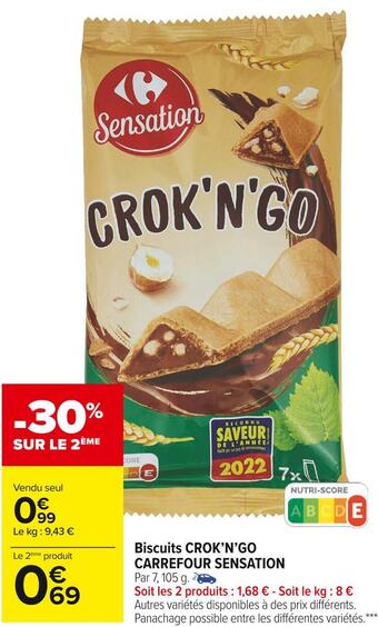 Carrefour Market Carrefour sensation biscuits crok’n’go offre