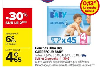 Carrefour Market Carrefour baby couches ultra dry offre