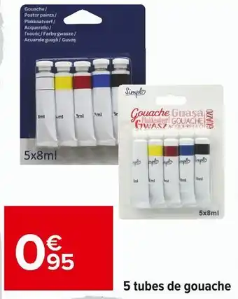 5 tubes de gouache