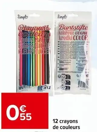 12 crayons de couleurs