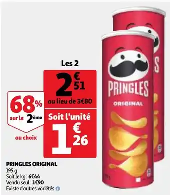 Auchan Supermarché Pringles original offre