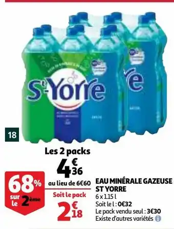 Auchan Supermarché Eau minérale gazeuse st yorre offre