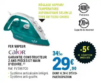 E.Leclerc Fer Vapeur Réf. FV3967C0 offre