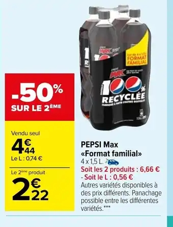 Carrefour Market Pepsi Mix Format Familial offre