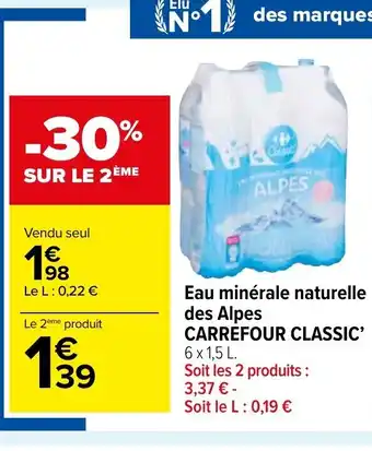 Carrefour Market Carrefour Classic Eau Minérale Naturele Des Alpes offre