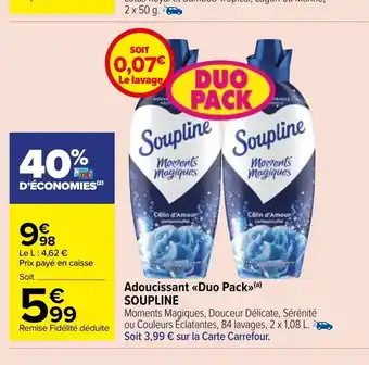 Carrefour Market Soupline Adoucissant Duo Pack offre