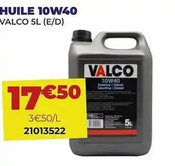 Carter-Cash Huile 10w40 valco 5l offre