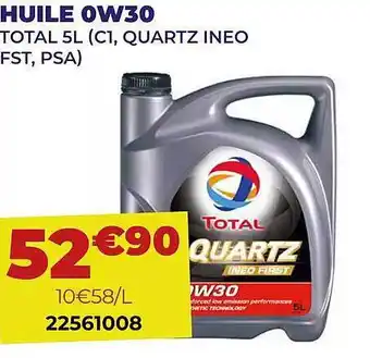Carter-Cash Huile 0w30 total 5 l offre