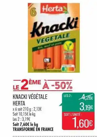 Match Knacki végétale herta offre
