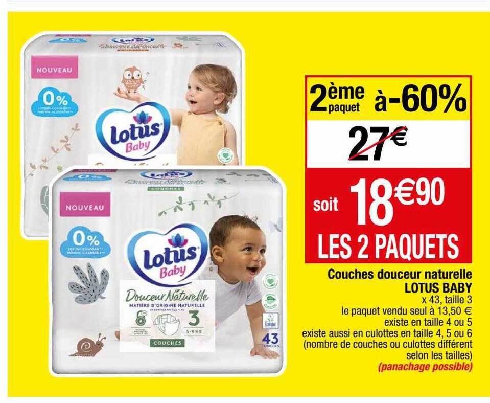 Promo Couches douceur naturelle lotus baby chez Migros