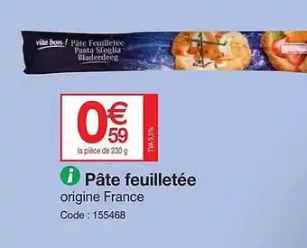 Promocash Pâte feuilletée offre