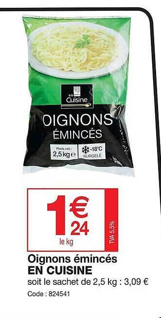 Promocash Oignons émincés en cuisine offre