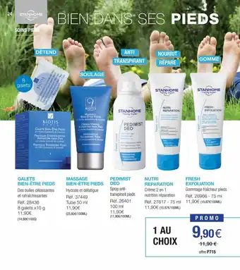 Stanhome Galets bien-être pieds, massage bien-être pieds, pedimist deo, nutri réparation, fresh exfoliation offre