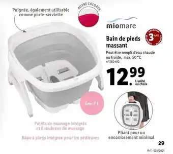 Lidl Miomare Bain De Pieds Massant offre