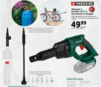 Lidl Parkside Nettoyeur A Pression Sans Fil Sans Batterie Ni Chargeur offre